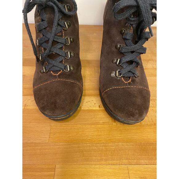 BOC Born Brown Concept Women Chunky Boots Lace Up Suede 8us - Picture 8 of 13
